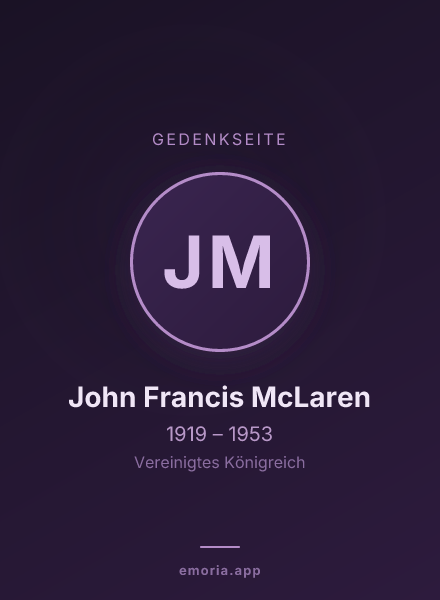 Gedenkportrait von John Francis McLaren