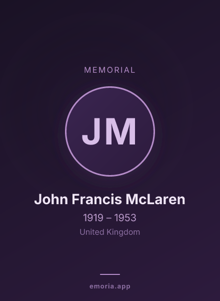Memorial portrait of John Francis McLaren