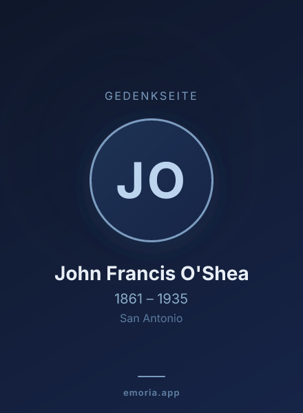 Gedenkportrait von John Francis O'Shea