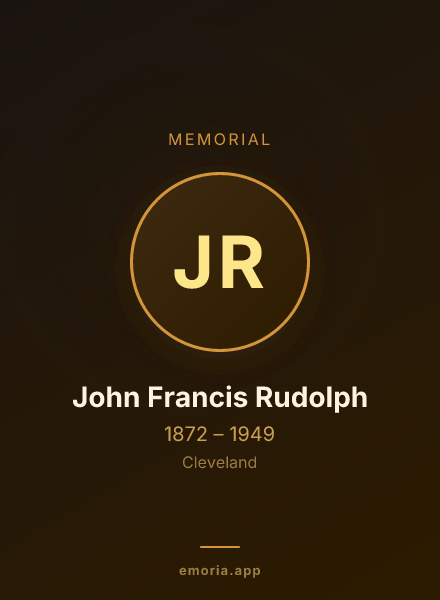 Memorial portrait of John Francis Rudolph