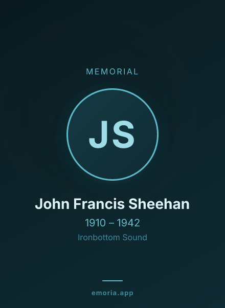 Memorial portrait of John Francis Sheehan