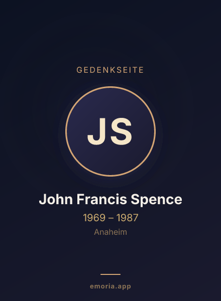 Gedenkportrait von John Francis Spence