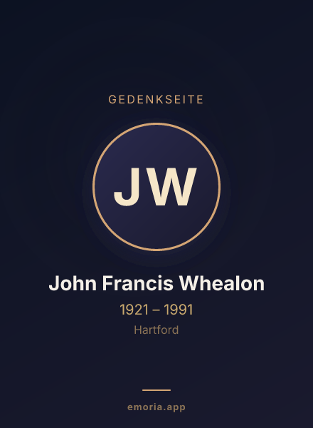 Gedenkportrait von John Francis Whealon