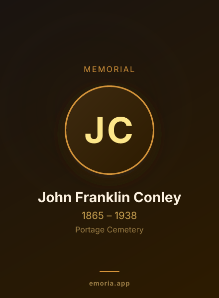 Memorial portrait of John Franklin Conley