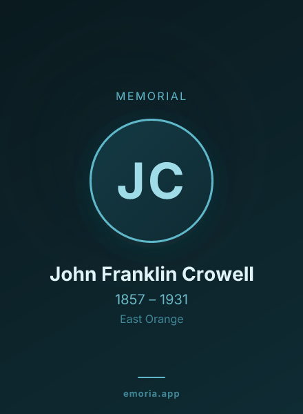 Memorial portrait of John Franklin Crowell