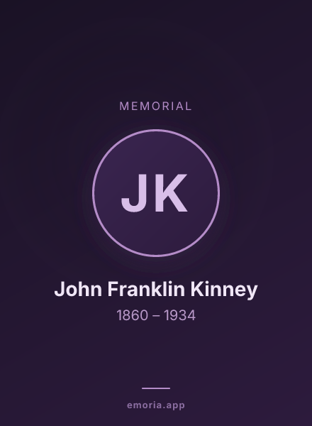 Memorial portrait of John Franklin Kinney