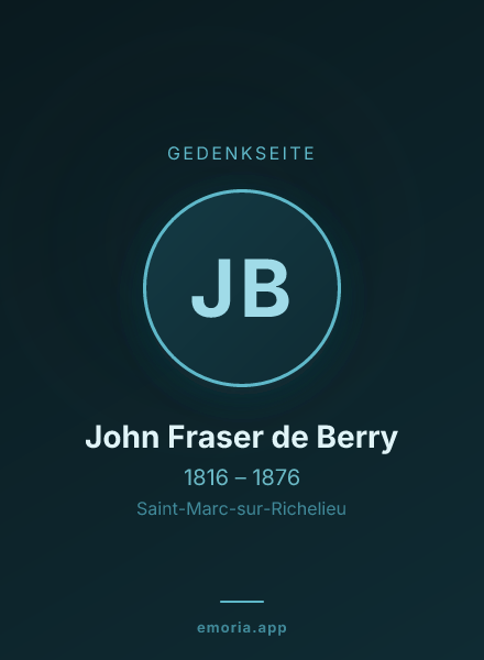 Gedenkportrait von John Fraser de Berry