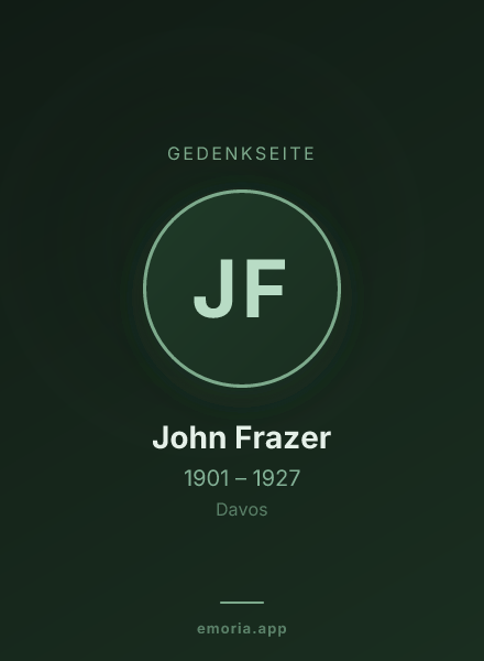 Gedenkportrait von John Frazer