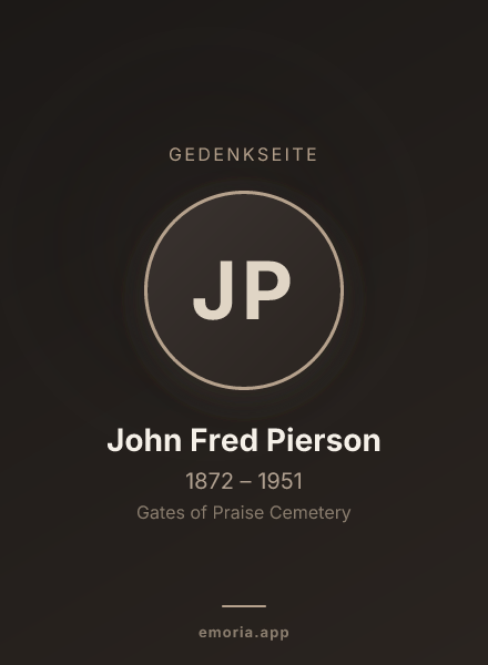 Gedenkportrait von John Fred Pierson