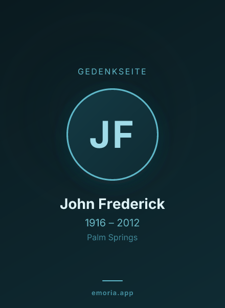 Gedenkportrait von John Frederick