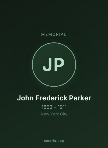 Memorial portrait of John Frederick Parker