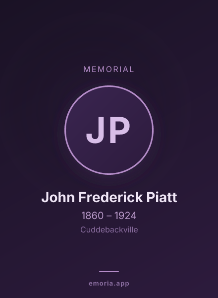 Memorial portrait of John Frederick Piatt