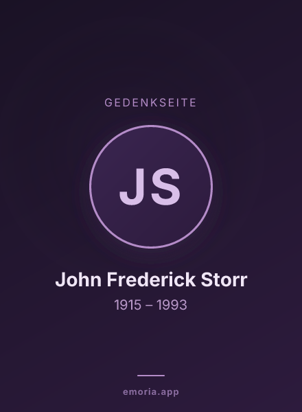 Gedenkportrait von John Frederick Storr