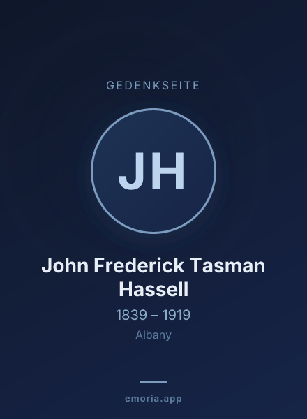 Gedenkportrait von John Frederick Tasman Hassell