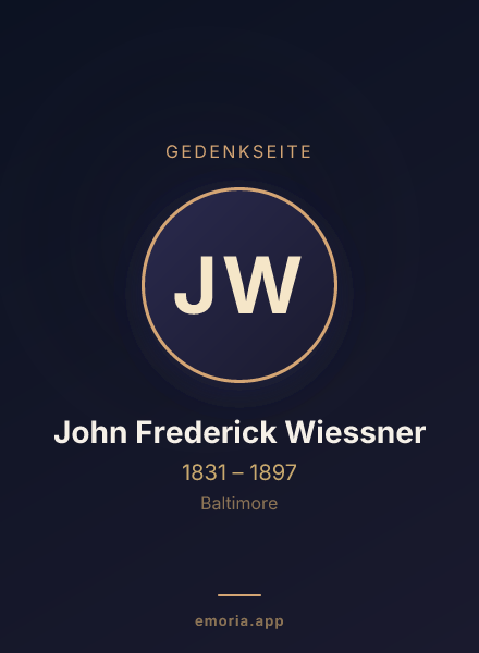 Gedenkportrait von John Frederick Wiessner