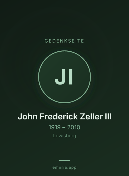 Gedenkportrait von John Frederick Zeller III