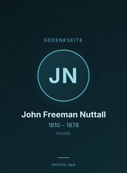 Gedenkportrait von John Freeman Nuttall