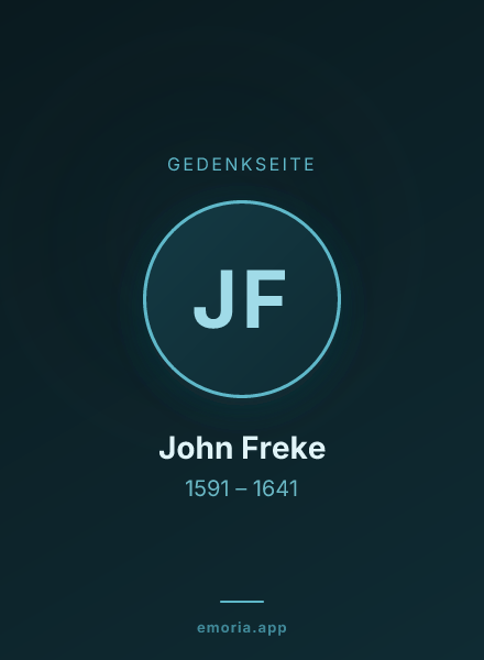 Gedenkportrait von John Freke