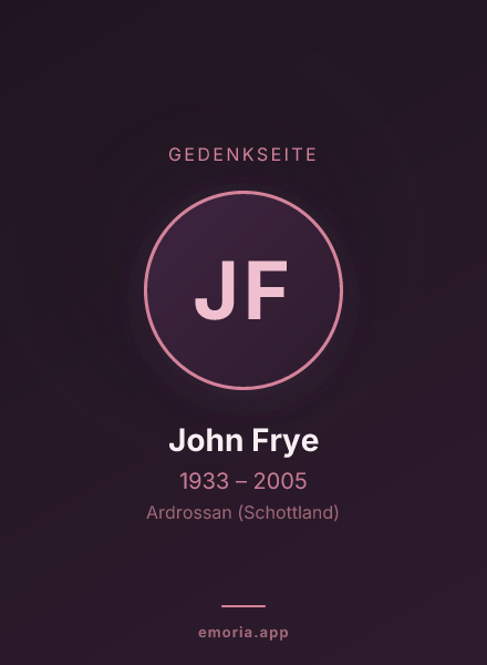 Gedenkportrait von John Frye