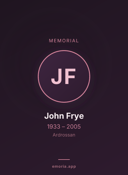 Memorial portrait of John Frye