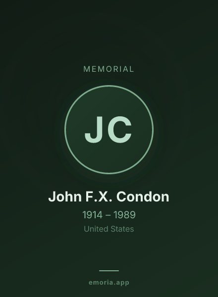 Memorial portrait of John F.X. Condon