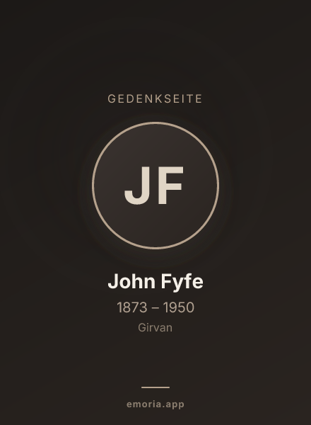 Gedenkportrait von John Fyfe