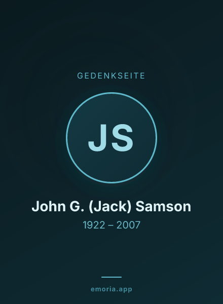 Gedenkportrait von John G. (Jack) Samson