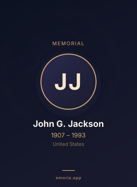 Memorial portrait of John G. Jackson