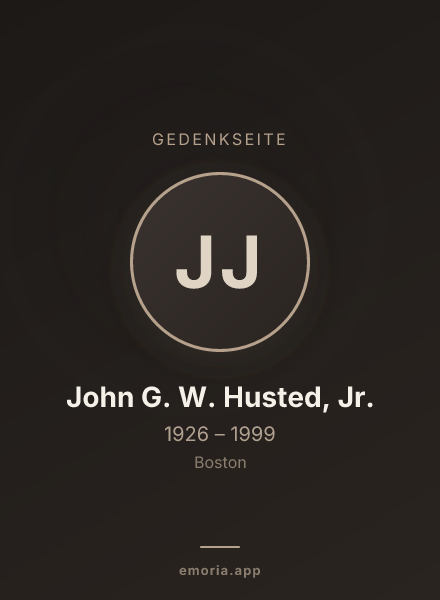 Gedenkportrait von John G. W. Husted, Jr.