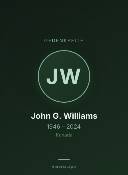 Gedenkportrait von John G. Williams