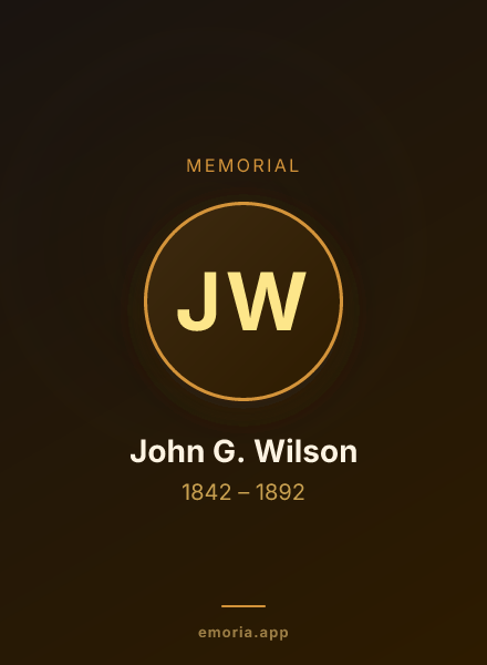 Memorial portrait of John G. Wilson