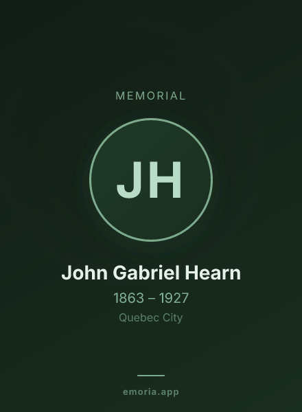 Memorial portrait of John Gabriel Hearn