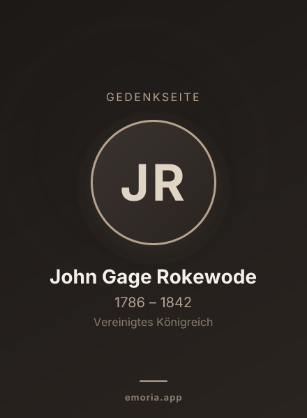 Gedenkportrait von John Gage Rokewode