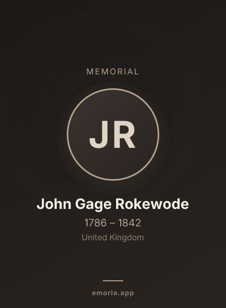 Memorial portrait of John Gage Rokewode
