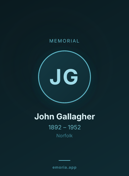 Memorial portrait of John Gallagher