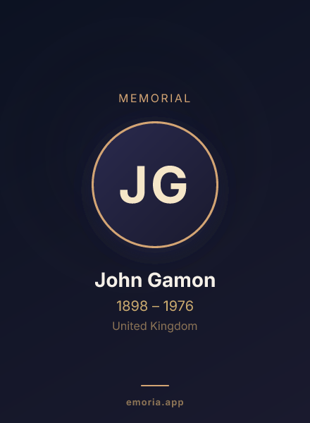 Memorial portrait of John Gamon