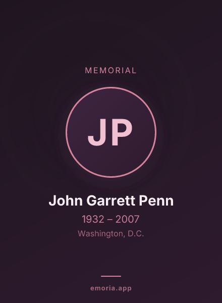 Memorial portrait of John Garrett Penn