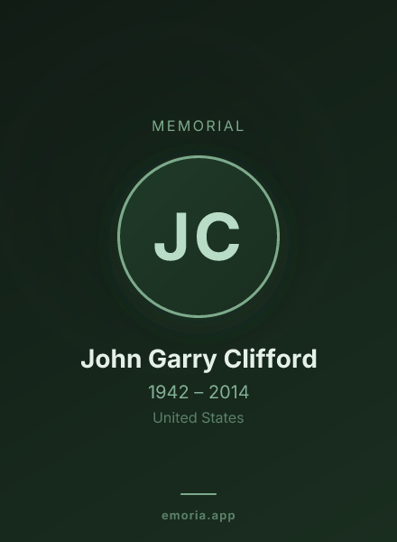 Memorial portrait of John Garry Clifford
