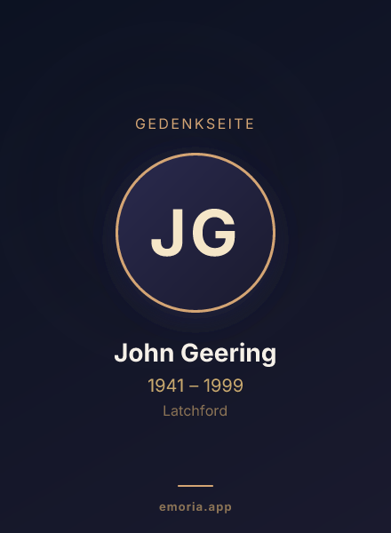 Gedenkportrait von John Geering