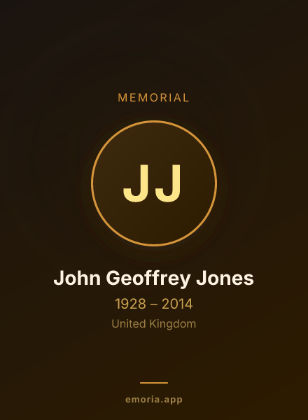 Memorial portrait of John Geoffrey Jones