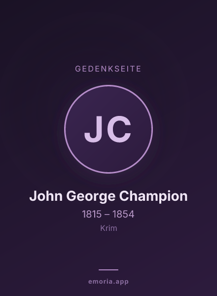 Gedenkportrait von John George Champion