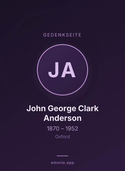Gedenkportrait von John George Clark Anderson