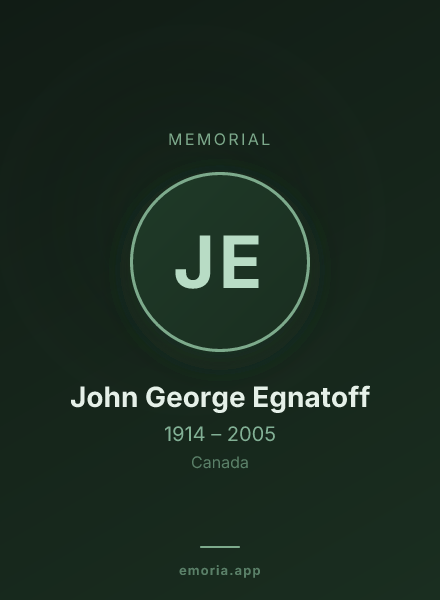 Memorial portrait of John George Egnatoff