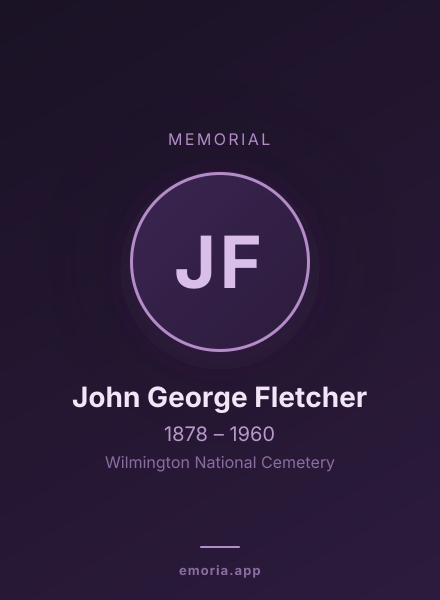 Memorial portrait of John George Fletcher