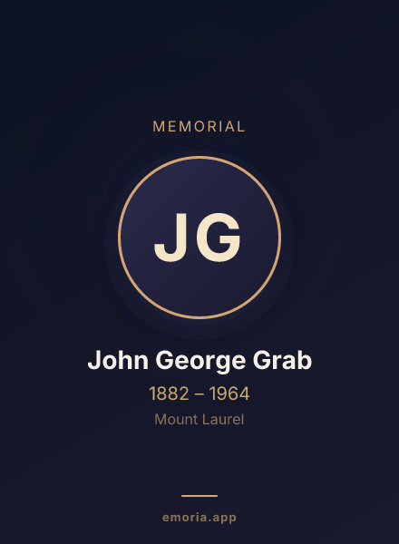 Memorial portrait of John George Grab