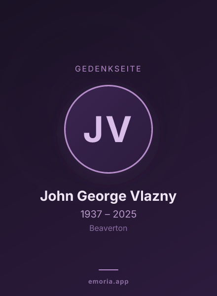 Gedenkportrait von John George Vlazny