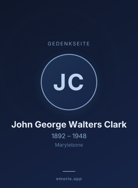 Gedenkportrait von John George Walters Clark
