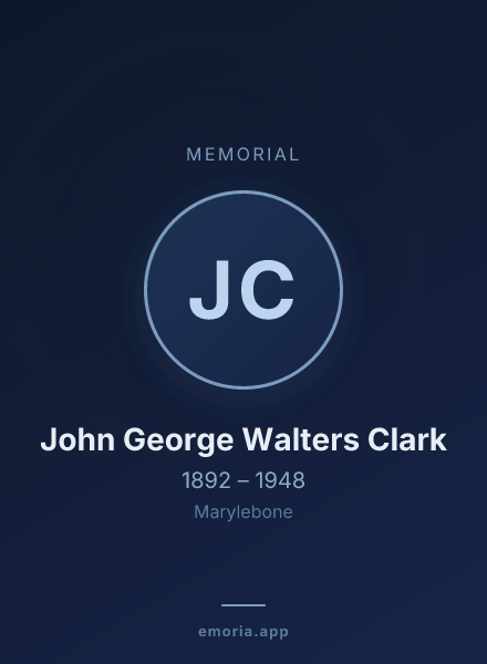 Memorial portrait of John George Walters Clark