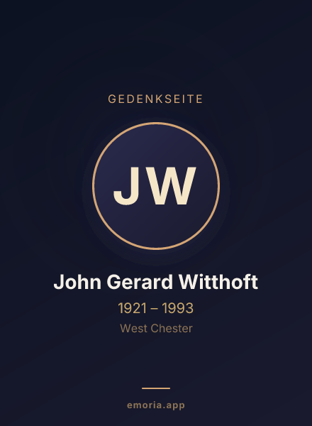 Gedenkportrait von John Gerard Witthoft