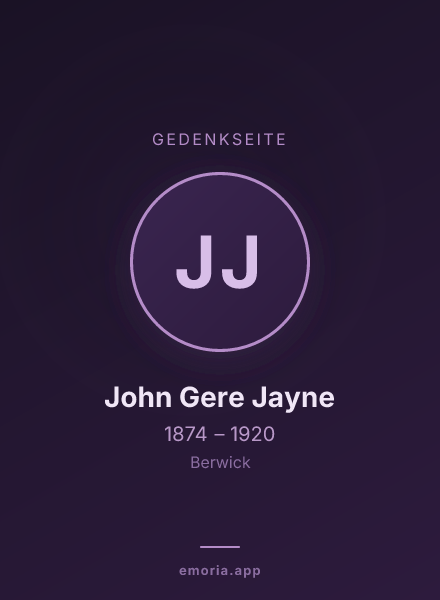 Gedenkportrait von John Gere Jayne